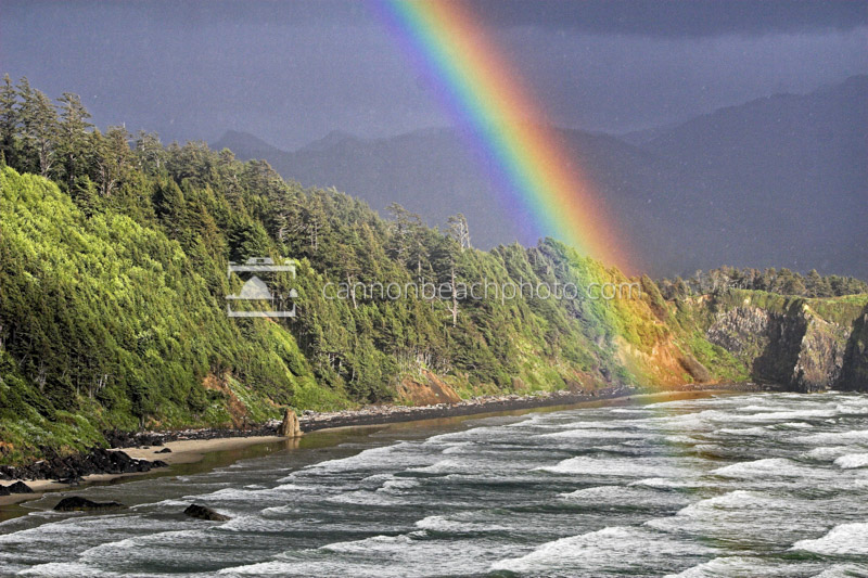 Vibrant Rainbow on the Oregon Coast
