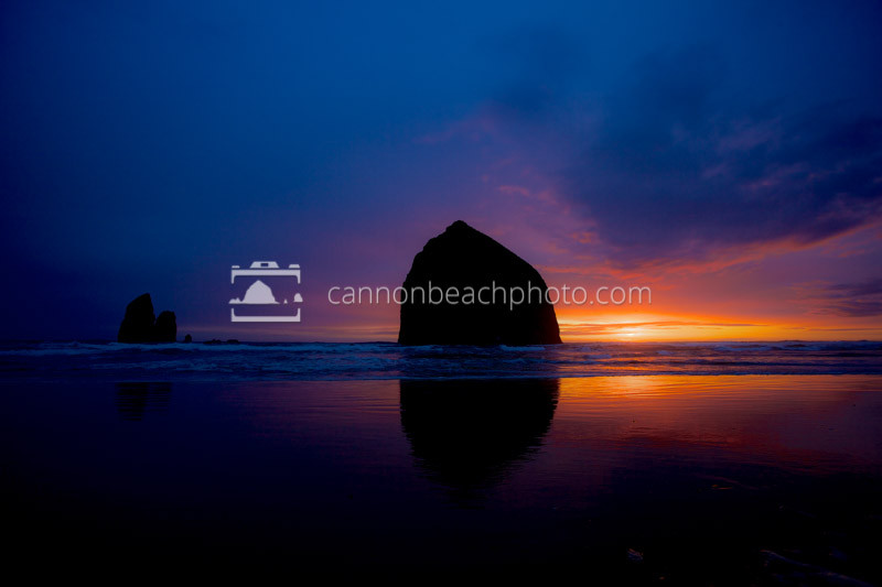 Sunset Afterglow, Haystack Rock, Cannon Beach, Oregon