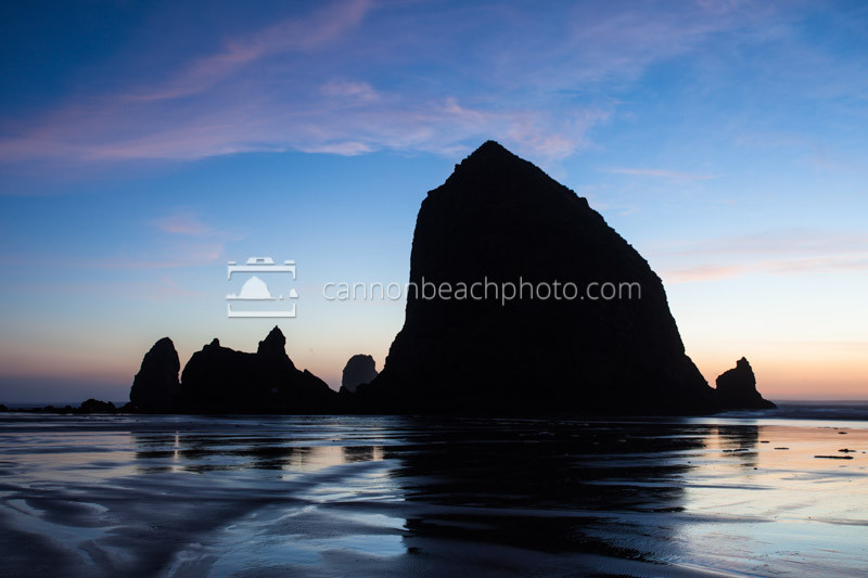 Haystack Rock Monolith Silhouetted