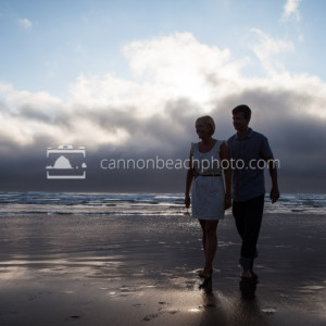 Silhouetted Beach Couple
