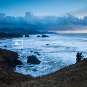 Wide Angle View from Ecola Point, Stormy Evening
