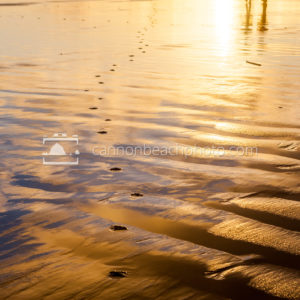 Liquid Sunset with Footprints, Horizontal