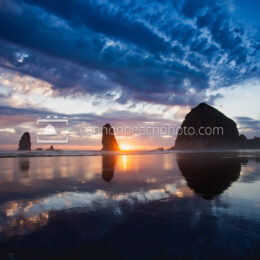 Haystack Rock Oregon Coast Sunset