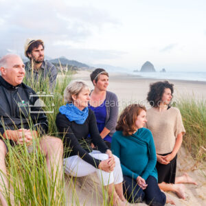Cannon Beach Family Looking to the Ocean