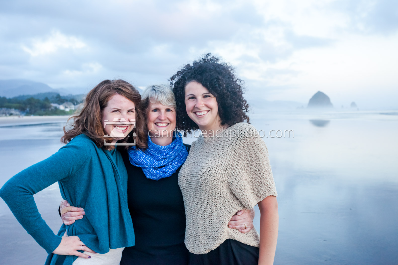 Mother and Daughters in Cannon Beach