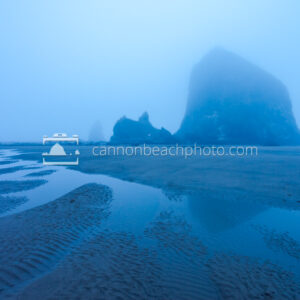 Haystack Rock in the Blue Fog