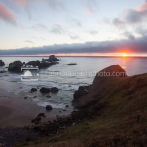 Sunset Over Hidden Cove at Ecola Point