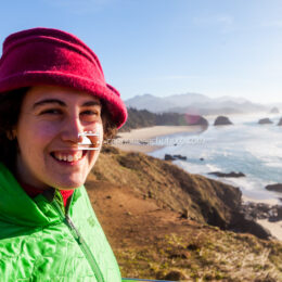 Winter Woman at Ecola State Park