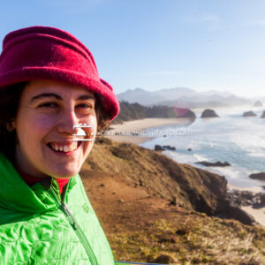 Winter Woman at Ecola State Park