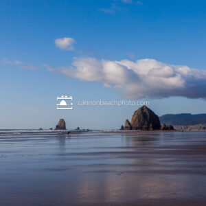 Sunny Low Tide View of Haystack Rock